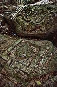 Kbal Spean, called also River of the Thousand Lingam, the riverbed and banks have been graven with linga and various sacred images of hindu divinities